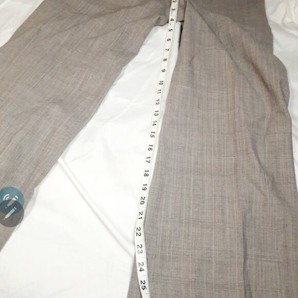 T Tahari mocha wool blend glen plaid flared mid rise dress pants size 4 - Picture 5 of 16